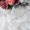 Cinta decorativa 5 cm organza blanca con ribete dorado