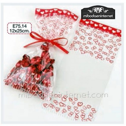 Bolsa Corazones 12x25 - Mibodaeninternet