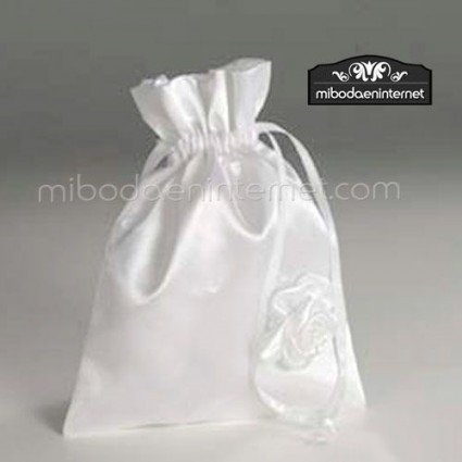 Bolsa boda novia flor blanca