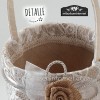 Detalle acabado interior cesta rustica lino beig
