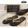 Chanclas Flip Flop Negra Oro