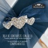 Broche Corazones Strass bolsa organza zaul como ejemplo