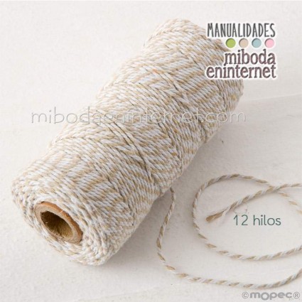 Cordón bicolor Baker's Twine 3mm beig