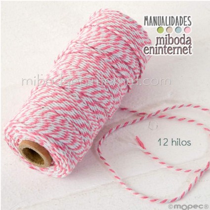 Cordón bicolor Baker's Twine 3mm rosa