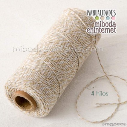 Cordón bicolor Baker's Twine 1mm beig