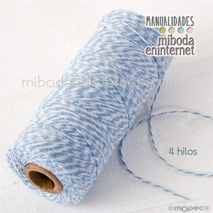 Cordón bicolor Baker's Twine 1mm azul