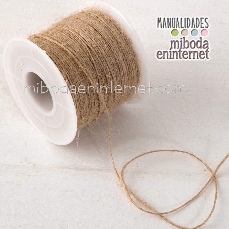 Rollo Cordón Textil Yute Blanco 2mm x 100 metros
