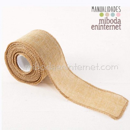 Cinta Burlap Cáñamo con ribete 5 cms