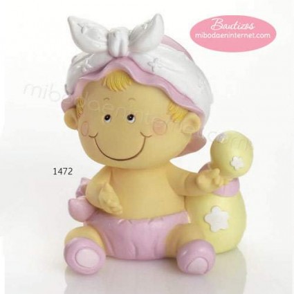 Figura Pastel Hucha Bebé Pañal Niña Rosa