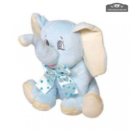 Elefante Peluche Lazo Azul