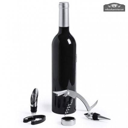 Set Vino forma botella 5 accesorios