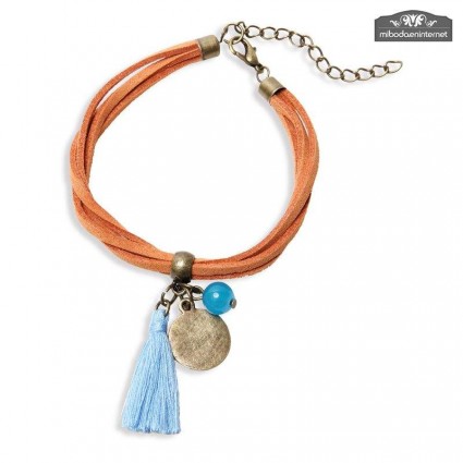 Pulsera Flecos y Abalorios