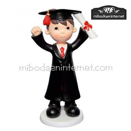 Figura Graduado niño con diploma