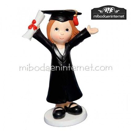 Figura Graduado niña con diploma