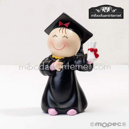 Figura Graduado niña con diploma
