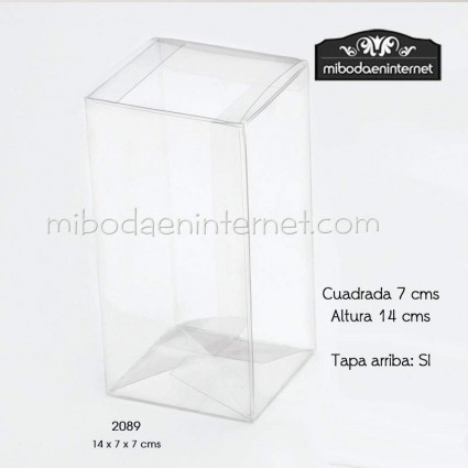 Caja transparente acetato rectangular 7x7x14 grande especial muñecos