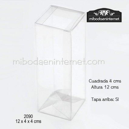 Química infinito borde Caja transparente acetato rectangular 4x4x12 alta y estrecha