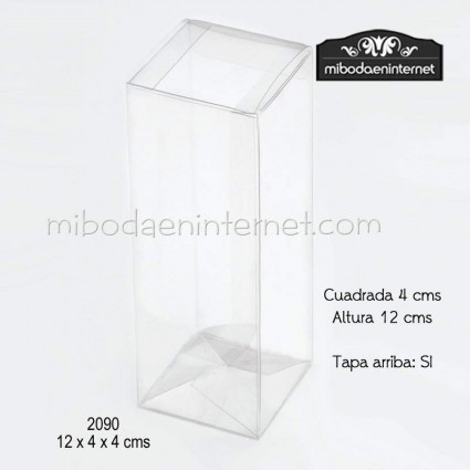 Caja Transparente 4 x 4 x 12 cms