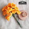 Flor Rosa foam naranja pomo de 12 ud