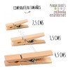  pinza madera natural 3,5 cms grande decoracion eventos