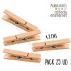 Pack 25 ud pinza madera natural extra grande decoracion eventos