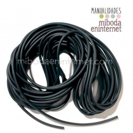 Cordon goma hueco 2,5 diam negro