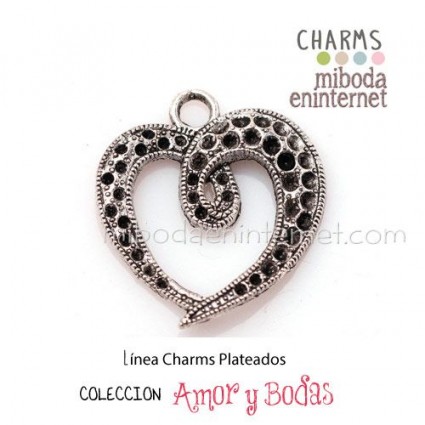 Charm Colgante Corazón plateado 