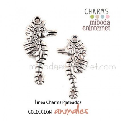 Charm Colgante Caballito Mar plateado