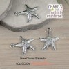 Charm Estrella Mar labrada plateada