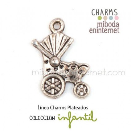 Charm Carrito Bebé plateado