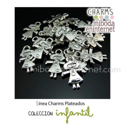 Charm Niña pequeñito plateado