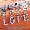 Charm Europeo strass LOVE (4 piezas)