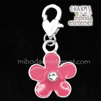 Charm Lacado Rosa con mosquetón