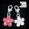 Charm flor lacada rosa con strass