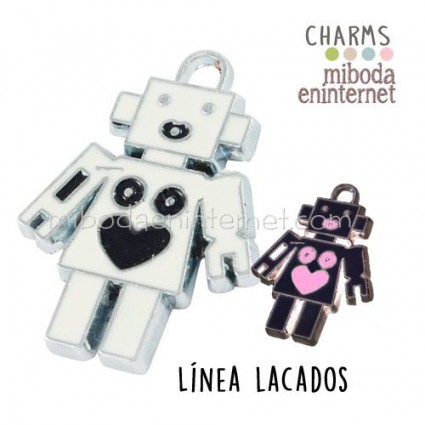 Charm Lacado Robot blanco