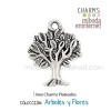 Charm Arbol plateado silueta