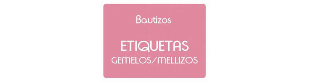 Etiquetas Bautizo Gemelos o Mellizos