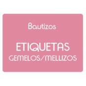 Etiquetas Bautizo Gemelos o Mellizos