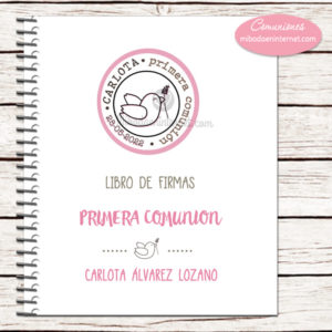 Libro de Firmas Primera Comunión Niña Paloma