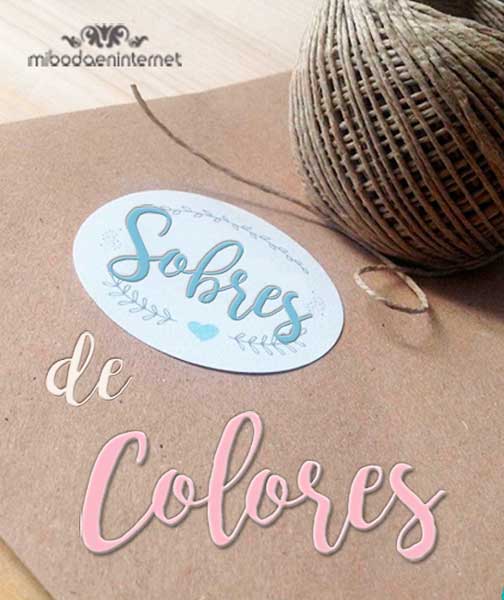 catalogo sobres de colores invitaciones de boda