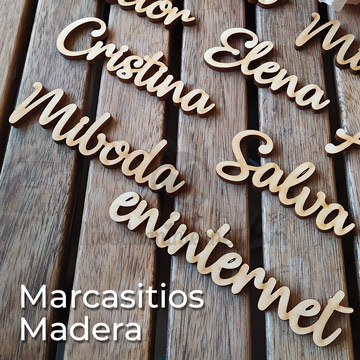 marcasitios madera para boda o eventos